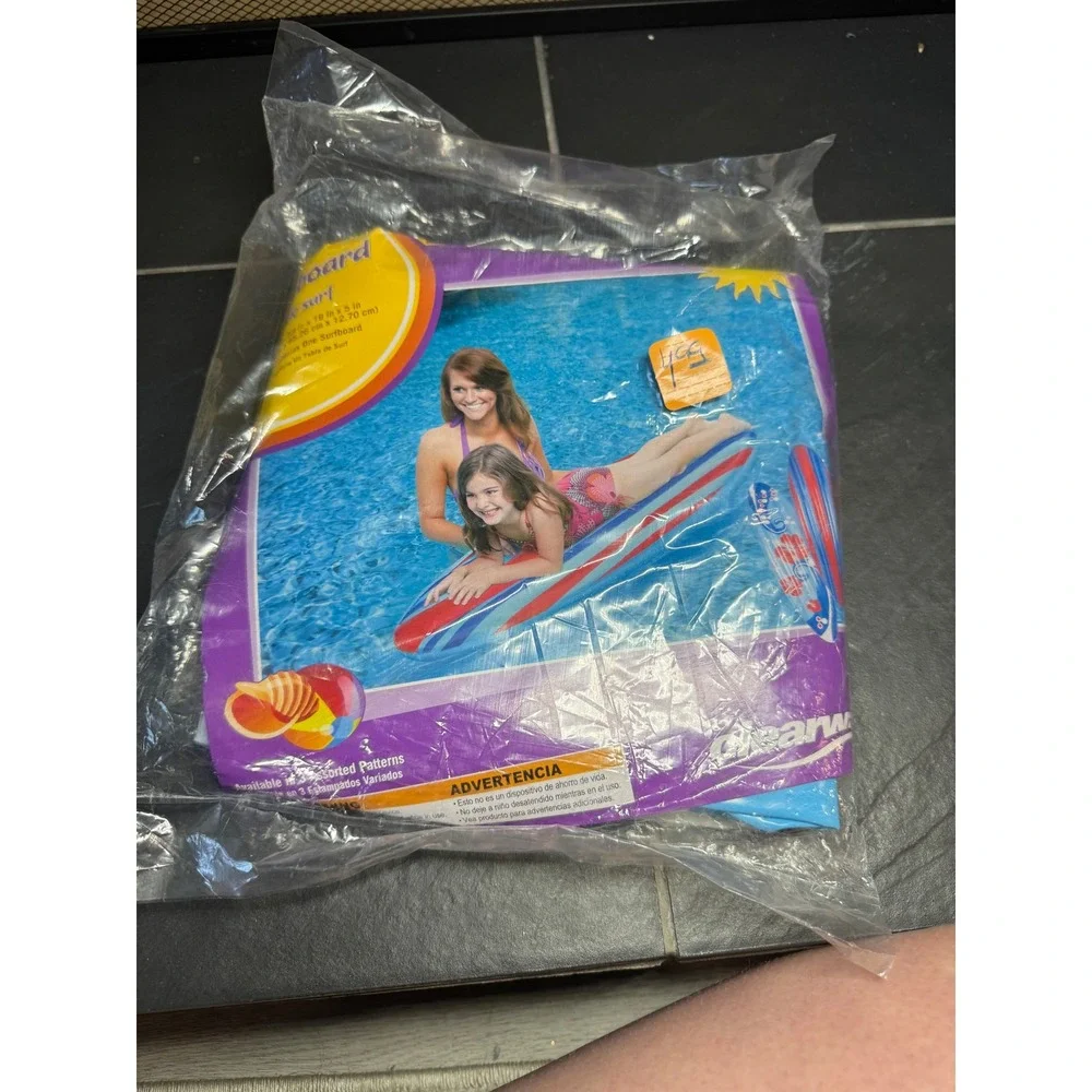 Clearwater Inflatable Surfboard Pool Float Raft 59x19 Blue Red Kmart Y2K Summer
